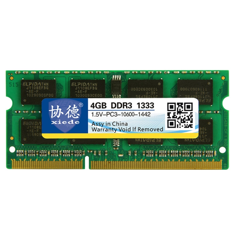 XIEDE X043 DDR3 1333MHz 4GB 1.5V General Full Compatibility Memory RAM Module for Laptop - RAMs by XIEDE | Online Shopping South Africa | PMC Jewellery | Buy Now Pay Later Mobicred