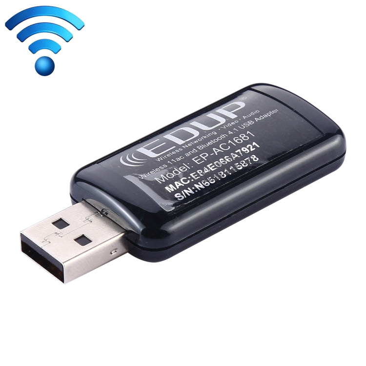 EDUP EP-AC1681 2 in 1 AC1200Mbps 2.4GHz & 5.8GHz Dual Band USB WiFi Adapter External Network Card with Bluetooth 4.1 Function - USB Network Adapter by EDUP | Online Shopping South Africa | PMC Jewellery | Buy Now Pay Later Mobicred