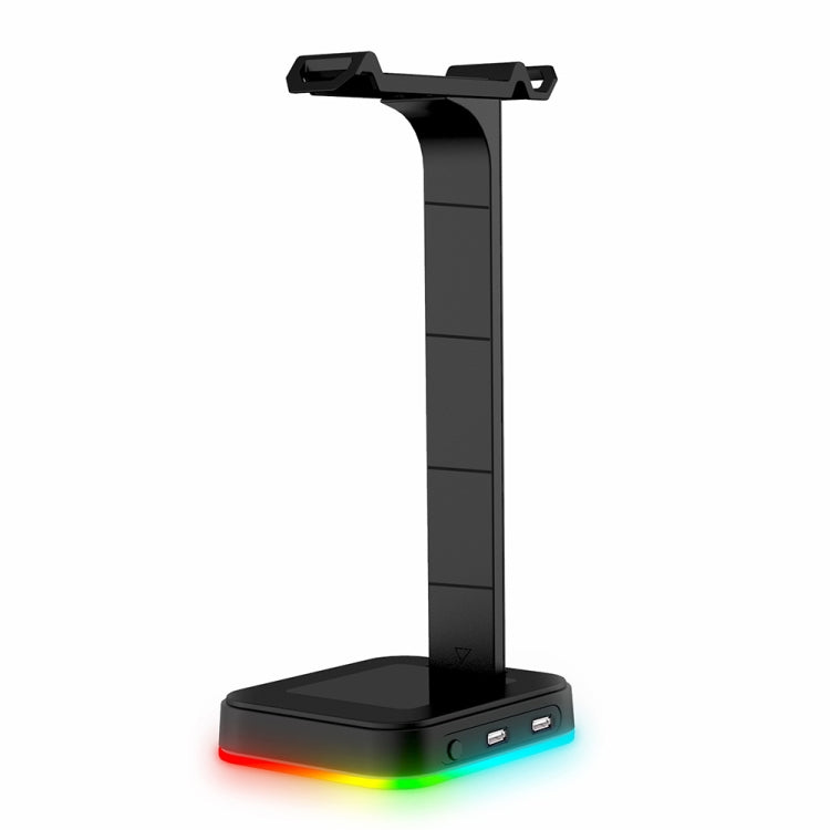 RGBD9 Colorful Glowing Gaming Headset Display Stand with Charging + Data Transmission Dual USB Interface (Black) - Anti-lost & Holder by PMC Jewellery | Online Shopping South Africa | PMC Jewellery