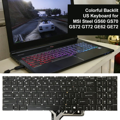 US Version Colorful Backlight Laptop Keyboard for MSI Steel GS60 / GS70 / GS72 / GT72 / GE62 / GE72 / GS73V - Replacement Keyboards by PMC Jewellery | Online Shopping South Africa | PMC Jewellery