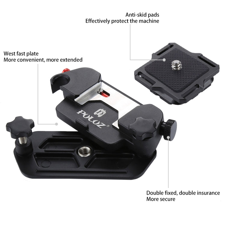 PULUZ Capture Camera Clip Aluminum Alloy Quick Release Clip with Plate - Quick Release Plate by PULUZ | Online Shopping South Africa | PMC TechLife | Buy Now Pay Later Mobicred