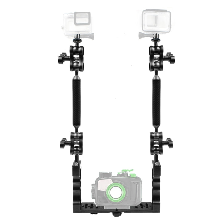 PULUZ Dual Handle Aluminium Tray Stabilizer with 4 x Dual Ball Aluminum Alloy Clamp & 2 x 7 inch Floating Arm & 2 x Ball Head Adapter for Underwater Camera Housings - Diving Accessories by PULUZ | Online Shopping South Africa | PMC Jewellery | Buy Now Pay Later Mobicred