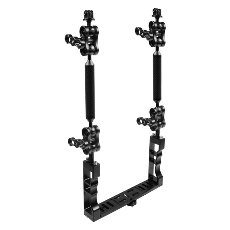 PULUZ Dual Handle Aluminium Tray Stabilizer with 4 x Dual Ball Aluminum Alloy Clamp & 2 x 7 inch Floating Arm & 2 x Ball Head Adapter for Underwater Camera Housings - Diving Accessories by PULUZ | Online Shopping South Africa | PMC Jewellery | Buy Now Pay Later Mobicred