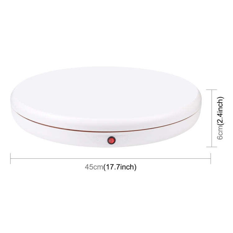 PULUZ 45cm Remote Control Adjusting Speed Rotating Turntable Display Stand, White, Load 100kg(UK Plug) - free shipping - PMC TechLife - Order now!