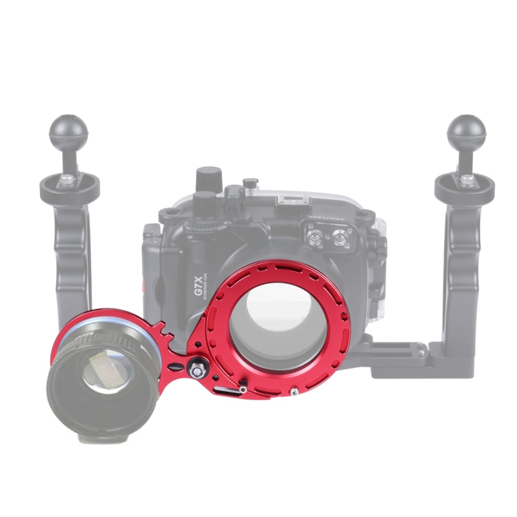 PULUZ Aluminum Alloy 67mm to 67mm Swing Wet-Lens Diopter Adapter Mount for DSLR Underwater Diving Housing(Red) - Diving Accessories by PULUZ | Online Shopping South Africa | PMC TechLife | Buy Now Pay Later Mobicred