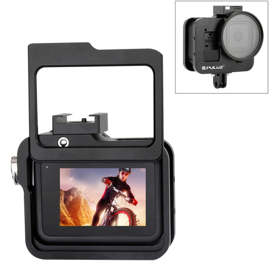 PULUZ Housing Shell CNC Aluminum Alloy Protective Cage with Insurance Frame & 52mm UV Lens for GoPro HERO8 Black(Black) - Metal Cases by PULUZ | Online Shopping South Africa | PMC Jewellery | Buy Now Pay Later Mobicred