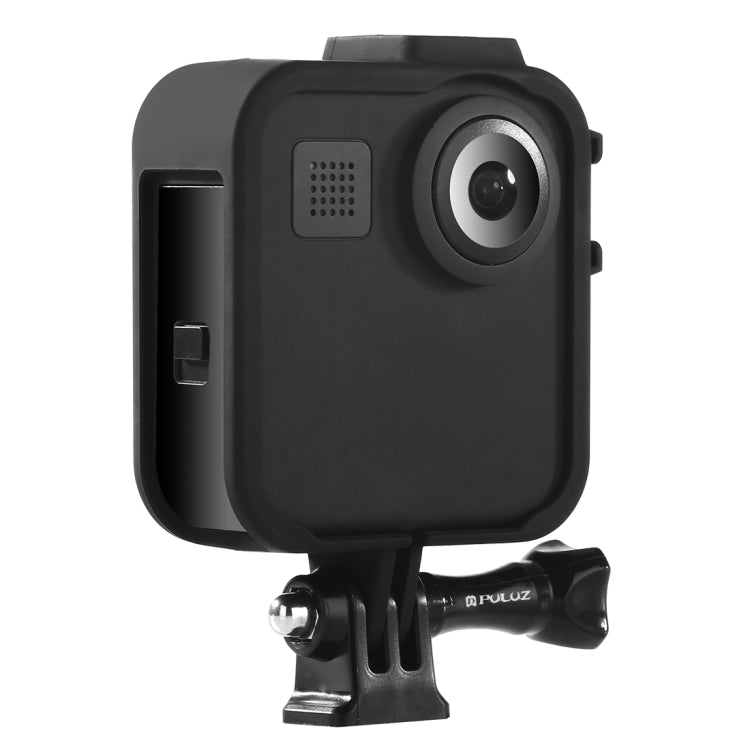 PULUZ ABS Plastic Shockproof Side Frame Mount Protective Case with Base & Long Screw for GoPro Max(Black) - Protective Frame by PULUZ | Online Shopping South Africa | PMC Jewellery | Buy Now Pay Later Mobicred