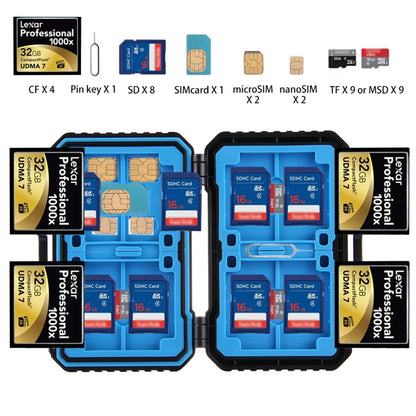 PULUZ 27 in 1 Memory Card Case for 4CF + 8SD + 9TF + 1Card PIN + 1Standard SIM + 2Micro-SIM + 2Nano-SIM - Card Case by PULUZ | Online Shopping South Africa | PMC Jewellery