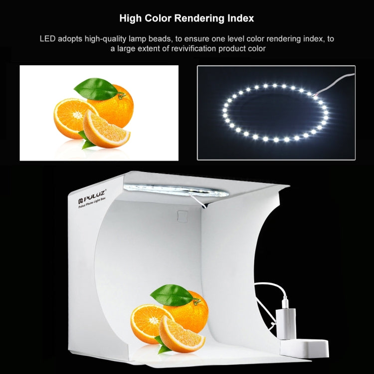 PULUZ 23cm Ring LED Panel Folding Portable Light Photo Lighting Studio Shooting Tent Box Kit with 6 Colors Backdrops (Black, White, Yellow, Red, Green, Blue), Unfold Size: 24cm x 23cm x 23cm -  by PULUZ | Online Shopping South Africa | PMC Jewellery | Buy Now Pay Later Mobicred