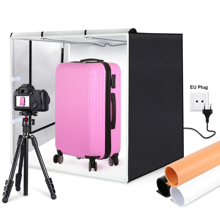 PULUZ 80cm Folding Portable 80W 9050LM White Light Photo Lighting Studio Shooting Tent Box Kit with 3 Colors (Black, White, Orange) Backdrops(EU Plug) -  by PULUZ | Online Shopping South Africa | PMC Jewellery | Buy Now Pay Later Mobicred