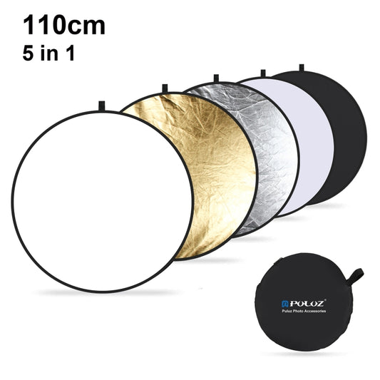 PULUZ 110cm 5 in 1 (Silver / Translucent / Gold / White / Black) Folding Photo Studio Reflector Board -  by PULUZ | Online Shopping South Africa | PMC Jewellery | Buy Now Pay Later Mobicred