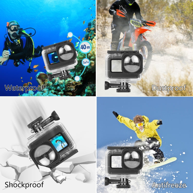 PULUZ 40m Waterproof Housing Protective Case with Buckle Basic Mount & Screw for GoPro HERO12 Black /11 Black /11 Black Mini /10 Black /9 Black Max Lens Mod(Transparent) - Waterproof Cases by PULUZ | Online Shopping South Africa | PMC Jewellery | Buy Now Pay Later Mobicred