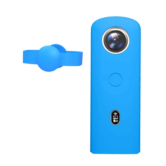 PULUZ Silicone Protective Case with Lens Cover for Ricoh Theta SC2 360 Panoramic Camera(Blue) - Silicone Cases by PULUZ | Online Shopping South Africa | PMC Jewellery | Buy Now Pay Later Mobicred