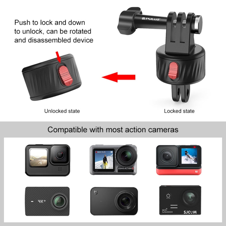 PULUZ Action Camera Magnetic Base Adapter (Black) - Connection Mount by PULUZ | Online Shopping South Africa | PMC Jewellery