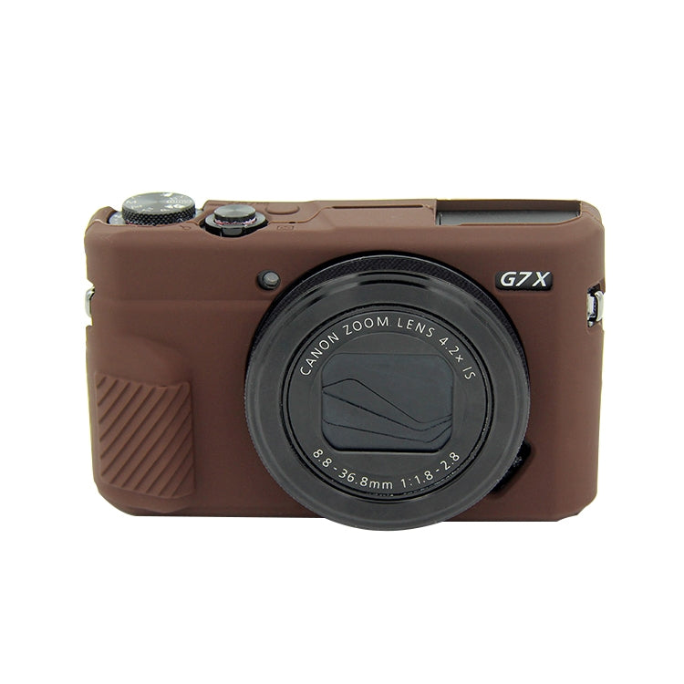 PULUZ Soft Silicone Protective Case for Canon EOS G7 X Mark II(Coffee) - Protective Case by PULUZ | Online Shopping South Africa | PMC TechLife | Buy Now Pay Later Mobicred