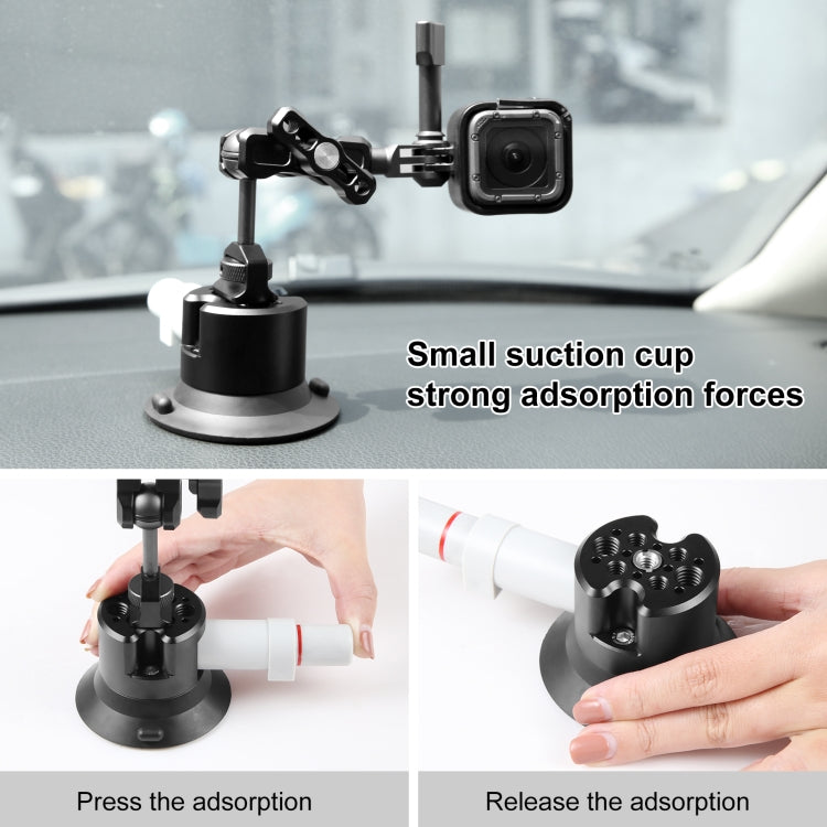 PULUZ 3 inch Car Single Pump Suction Cup Aluminum Alloy Mount (Black) - Holder by PULUZ | Online Shopping South Africa | PMC Jewellery