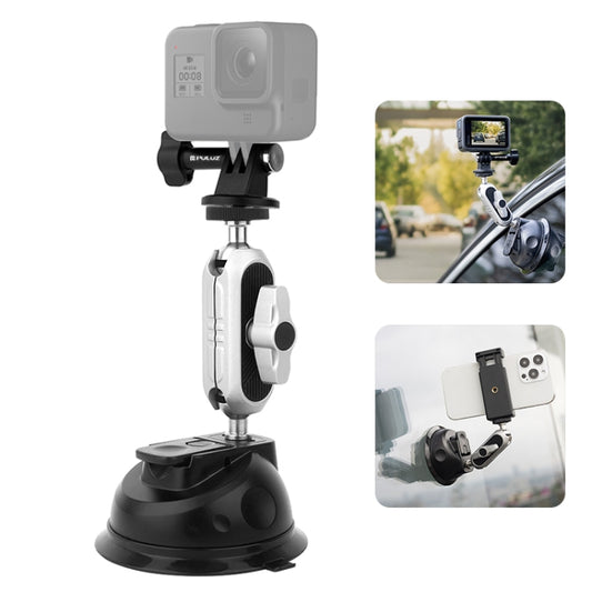 PULUZ Car Suction Cup Arm Mount with Phone Clamp & Mount Adapter & Long Screw - Helmet Mount by PULUZ | Online Shopping South Africa | PMC Jewellery