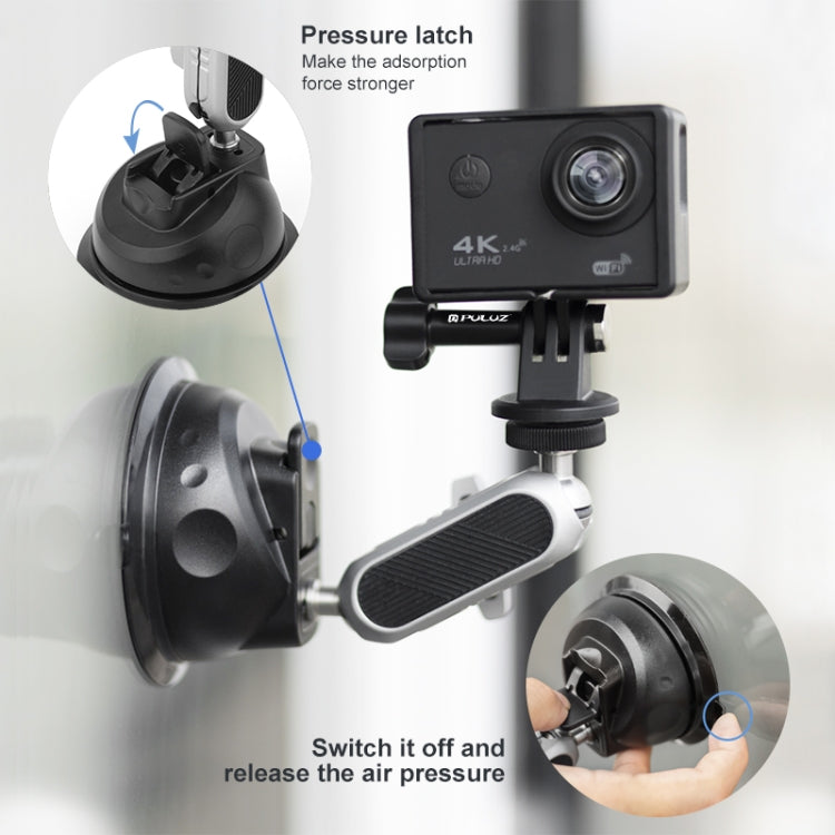 PULUZ Car Suction Cup Arm Mount with Phone Clamp & Mount Adapter & Long Screw - Helmet Mount by PULUZ | Online Shopping South Africa | PMC Jewellery | Buy Now Pay Later Mobicred