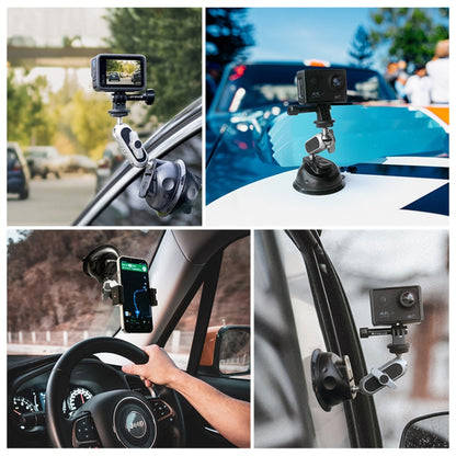 PULUZ Car Suction Cup Arm Mount with Phone Clamp & Mount Adapter & Long Screw - Helmet Mount by PULUZ | Online Shopping South Africa | PMC Jewellery | Buy Now Pay Later Mobicred