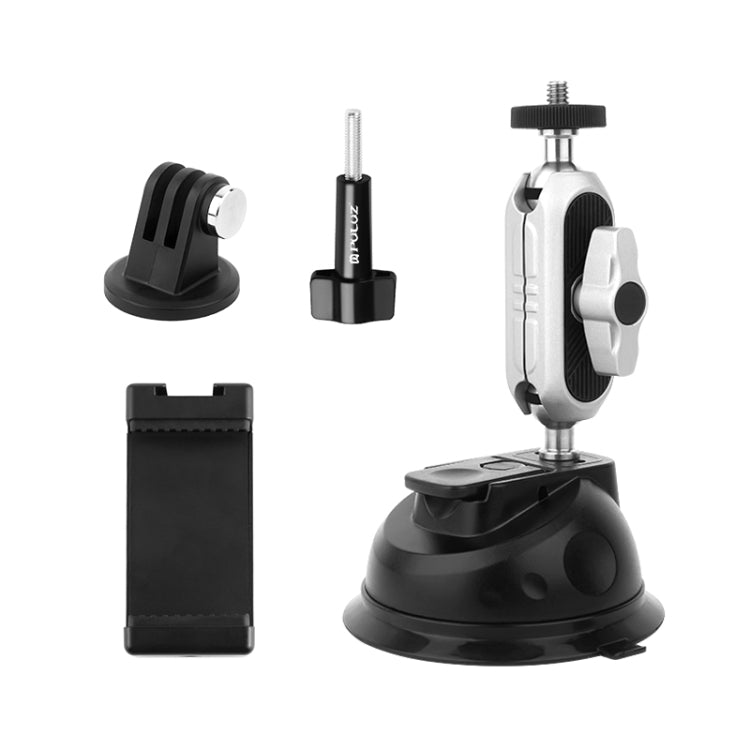 PULUZ Car Suction Cup Arm Mount with Phone Clamp & Mount Adapter & Long Screw - Helmet Mount by PULUZ | Online Shopping South Africa | PMC Jewellery | Buy Now Pay Later Mobicred