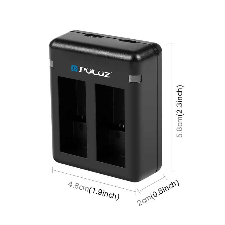 PULUZ USB Dual Batteries Charger for GoPro HERO12 Black /11 Black /10 Black /9 Black (Black) - Charger by PULUZ | Online Shopping South Africa | PMC Jewellery | Buy Now Pay Later Mobicred