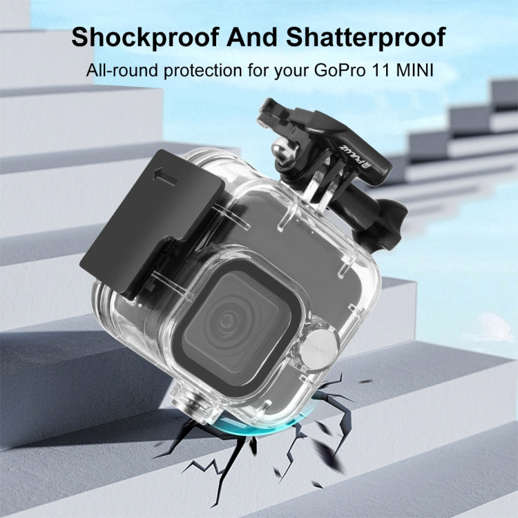 For GoPro Hero11 Black Mini PULUZ 40m Waterproof Housing Protective Case with Buckle Basic Mount & Screw (Transparent) - Waterproof Cases by PULUZ | Online Shopping South Africa | PMC TechLife | Buy Now Pay Later Mobicred