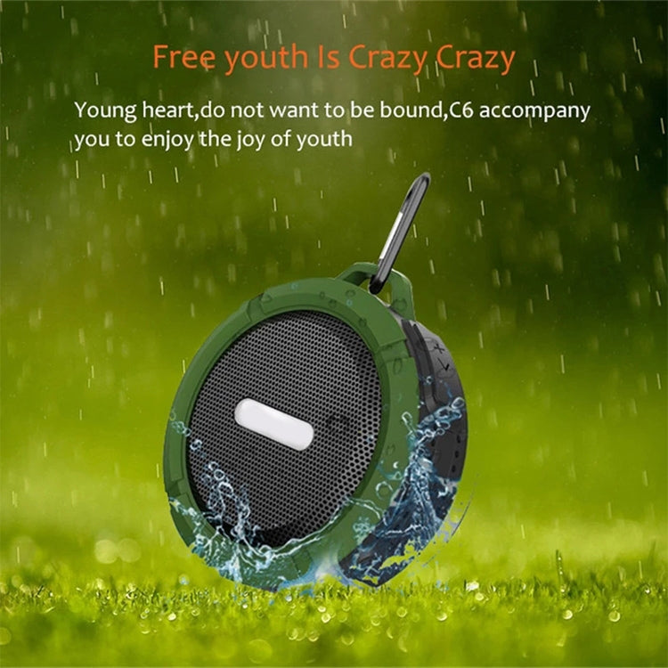 C6 Outdoor Waterproof Bluetooth Speaker with Suction, Support Hands-free Calling(Green) - Waterproof Speaker by PMC Jewellery | Online Shopping South Africa | PMC Jewellery