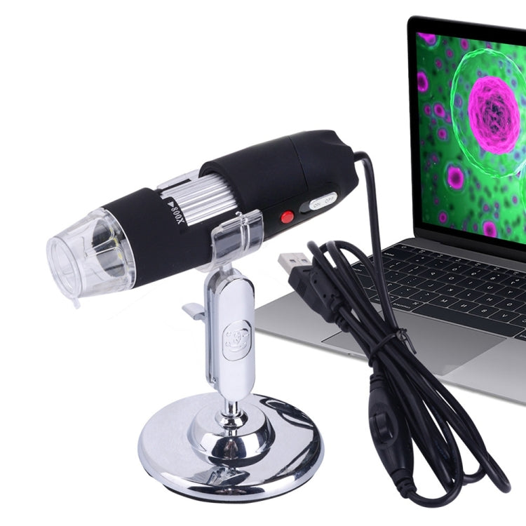 2.0 Mega Pixels 800X USB Digital Microscope with 8 LED White Light / Holder(Black) - Digital Microscope by PMC Jewellery | Online Shopping South Africa | PMC Jewellery | Buy Now Pay Later Mobicred