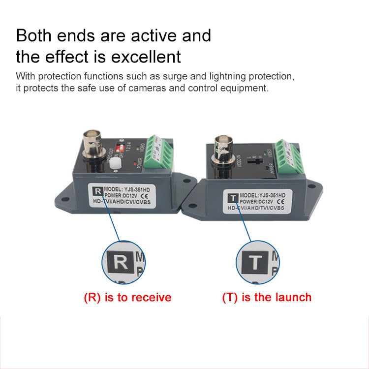 Active CCTV UTP Twisted Pair Video Balun Transmitter and Receiver - Video Balun by PMC Jewellery | Online Shopping South Africa | PMC Jewellery