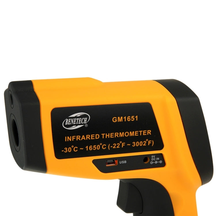 BENETECH GM1651 USB Digital Display Temperature Gun Handheld Infrared IR Thermometer, Measure Range: -30~1650C - Digital Thermometer by BENETECH | Online Shopping South Africa | PMC Jewellery | Buy Now Pay Later Mobicred