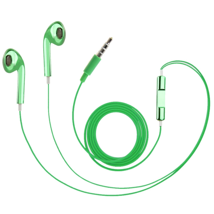 3.5mm Stereo Electroplating Wire Control Earphone for Android Phones / PC / MP3 Player / Laptops(Green) - In Ear Wired Earphone by PMC Jewellery | Online Shopping South Africa | PMC Jewellery