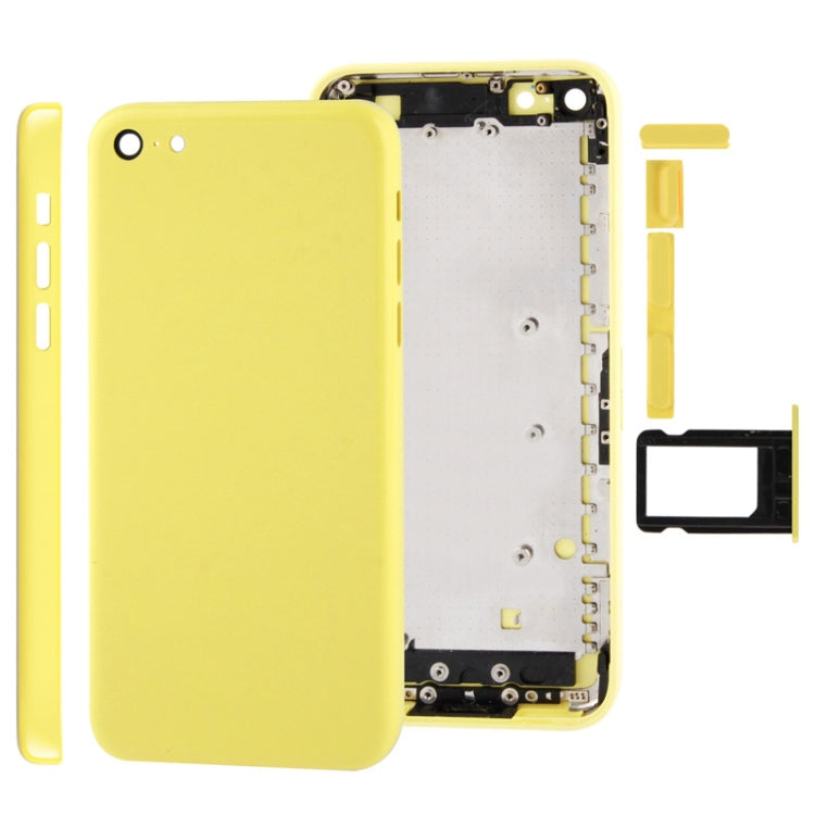 Full Housing  Chassis / Back Cover with Mounting Plate & Mute Button + Power Button + Volume Button + Nano SIM Card Tray for iPhone 5C(Yellow) - iPhone 5 Parts by PMC TechLife | Online Shopping South Africa | PMC TechLife
