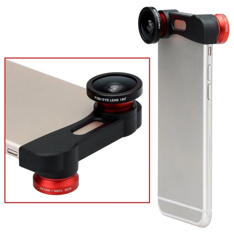 Detachable Wide and Macro Lens + 180 Degree Fish Eye Wide Angle Lens, for iPhone 5 - Combination Lens by PMC Jewellery | Online Shopping South Africa | PMC Jewellery