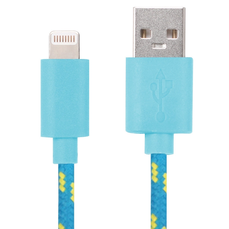 1m Nylon Netting USB Data Transfer Charging Cable For iPhone, iPad, Compatible with up to iOS 15.5(Blue) - Normal Style Cable by PMC Jewellery | Online Shopping South Africa | PMC Jewellery