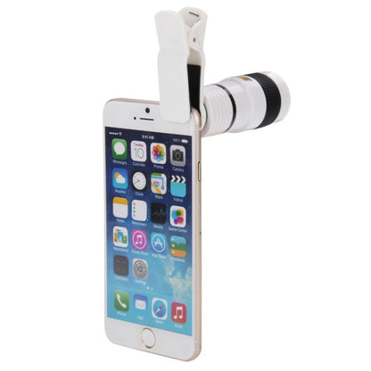 8X Zoom Telescope Telephoto Camera Lens with Clip(White) - Telescope & Microscope by PMC Jewellery | Online Shopping South Africa | PMC Jewellery