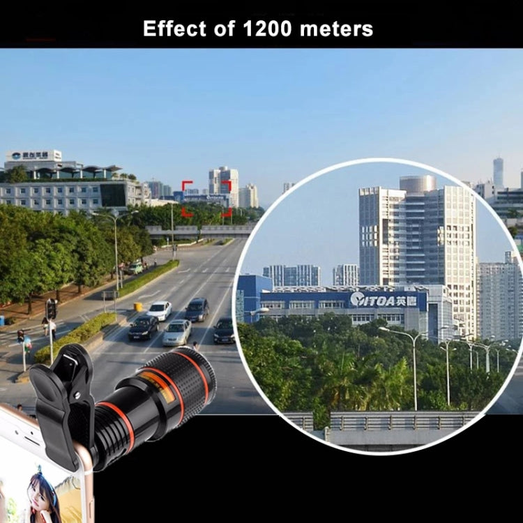 Universal 12X Zoom Optical Zoom Telescope Lens with Clip - Telescope & Microscope by PMC TechLife | Online Shopping South Africa | PMC TechLife