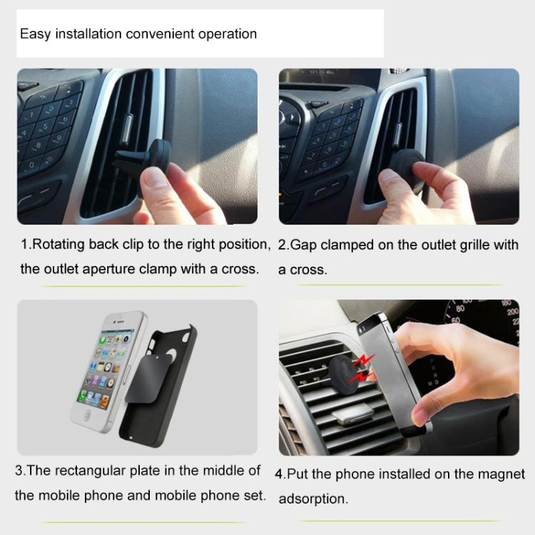 Young Player Car Magnetic Air Vent Mount Clip Holder Dock, For iPhone, Galaxy, Sony, Lenovo, HTC, Huawei, and other Smartphones(Black) - Car Holders by Young Player | Online Shopping South Africa | PMC Jewellery