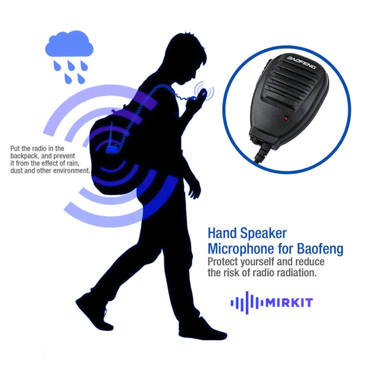 Baofeng Clip-on Speaker Microphone for Walkie Talkies, 3.5mm + 2.5mm Earphone + Mic Plug(Black) - Microphones & Headsets by PMC TechLife | Online Shopping South Africa | PMC TechLife | Buy Now Pay Later Mobicred