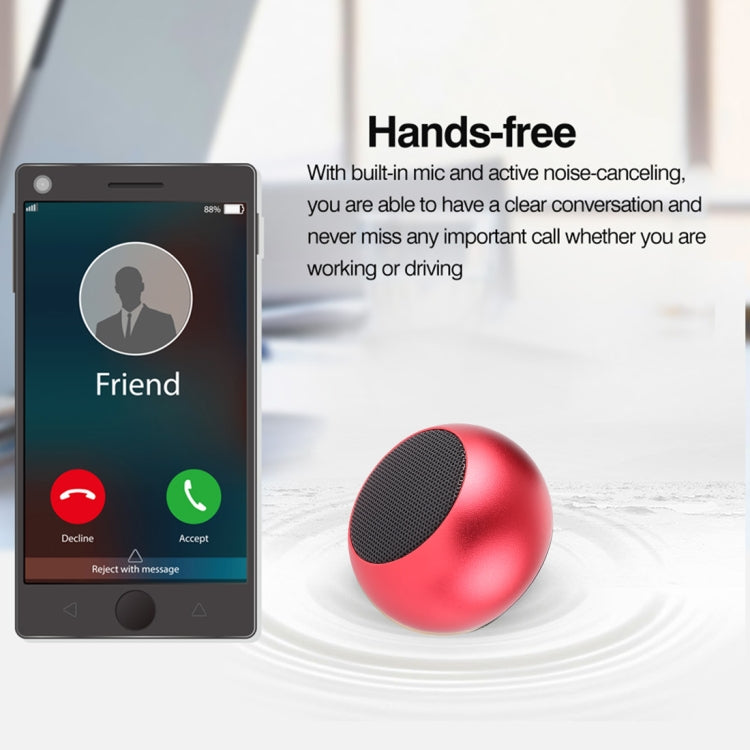 Mini Metal Wireless Bluetooth Speaker,  Hands-free, LED Indicator(Red) - Desktop Speaker by PMC TechLife | Online Shopping South Africa | PMC TechLife