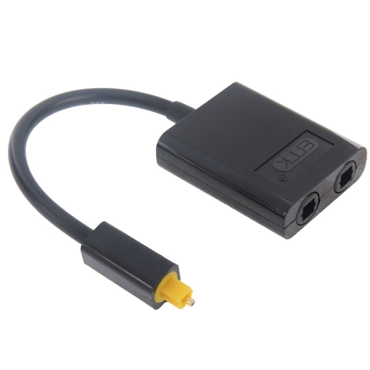 EMK Digital Toslink Optical Fiber Audio Splitter 1 to 2 Cable Adapter for DVD Player(Black) - free shipping - PMC TechLife - Order now!