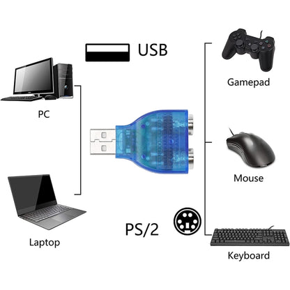 USB Male to PS/2 Female Adapter for Mouse / Keyboard - PS/2 Series by PMC Jewellery | Online Shopping South Africa | PMC Jewellery