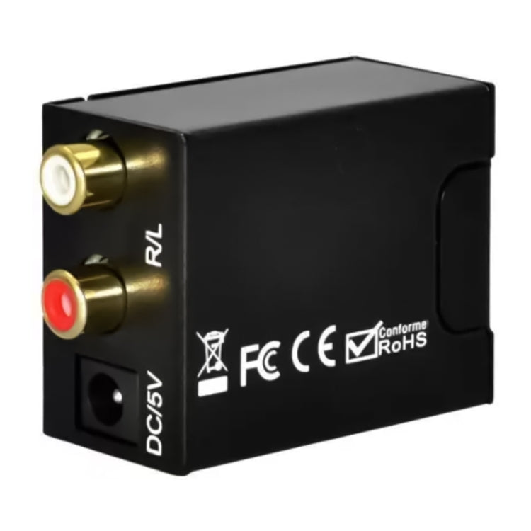 Digital Optical Coaxial Toslink to Analog RCA Audio Converter(Black) - RCA Adapter by PMC TechLife | Online Shopping South Africa | PMC TechLife
