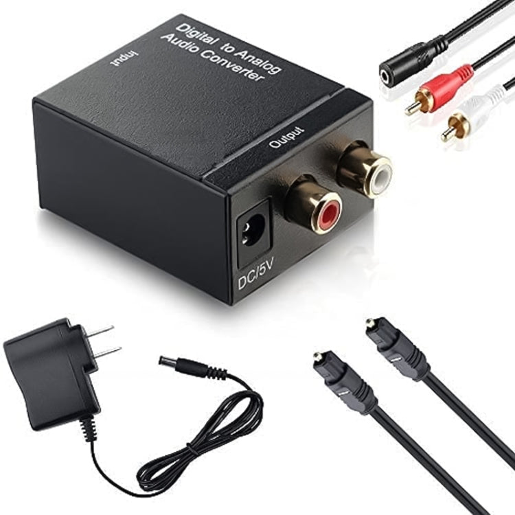 Digital Optical Coaxial Toslink to Analog RCA Audio Converter(Black) - RCA Adapter by PMC TechLife | Online Shopping South Africa | PMC TechLife