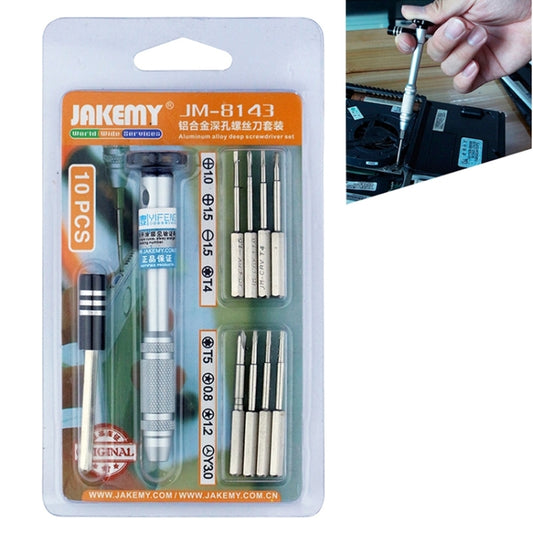 JAKEMY JM-8143 10 in 1 Multifunctional Aluminium Alloy Screwdriver Tools Kit - Tool Kits by JAKEMY | Online Shopping South Africa | PMC Jewellery | Buy Now Pay Later Mobicred