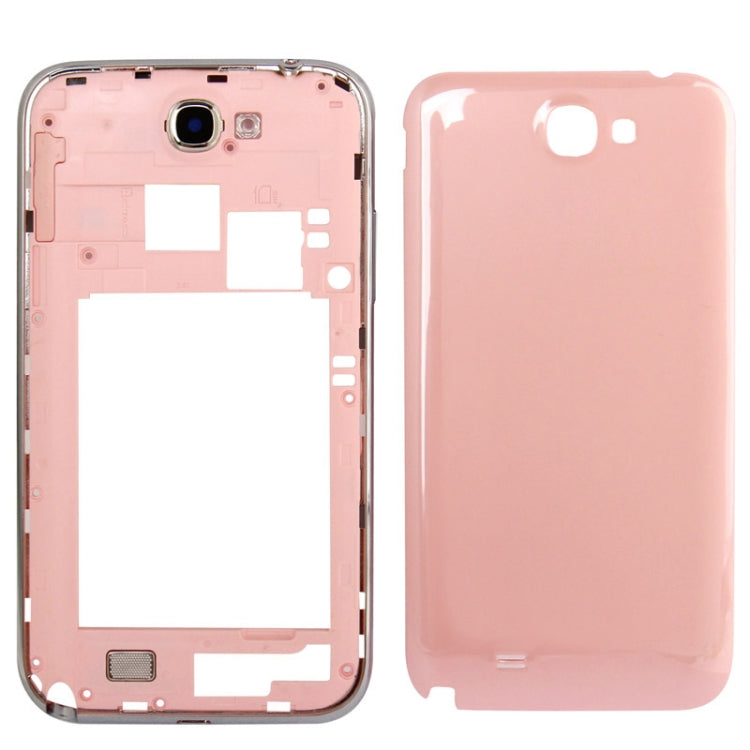 For Galaxy Note II / N7100 Original Full Housing Chassis with Back Cover + Volume Button (Pink) - Back Cover by PMC Jewellery | Online Shopping South Africa | PMC Jewellery