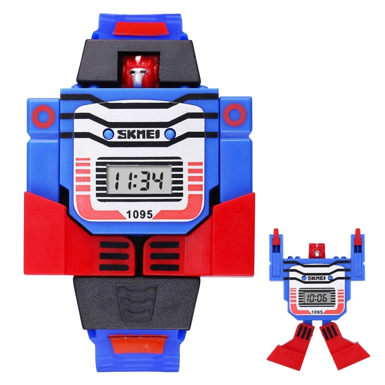 SKMEI Transformation Toy Shape Changing Removable Dial Digital Movement Children Watch with PU Plastic Cement Band(Dark Blue) - Cartoon Watches by SKMEI | Online Shopping South Africa | PMC Jewellery | Buy Now Pay Later Mobicred