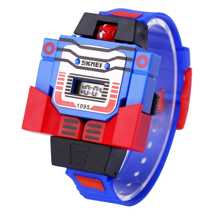 SKMEI Transformation Toy Shape Changing Removable Dial Digital Movement Children Watch with PU Plastic Cement Band(Dark Blue) - Cartoon Watches by SKMEI | Online Shopping South Africa | PMC Jewellery | Buy Now Pay Later Mobicred