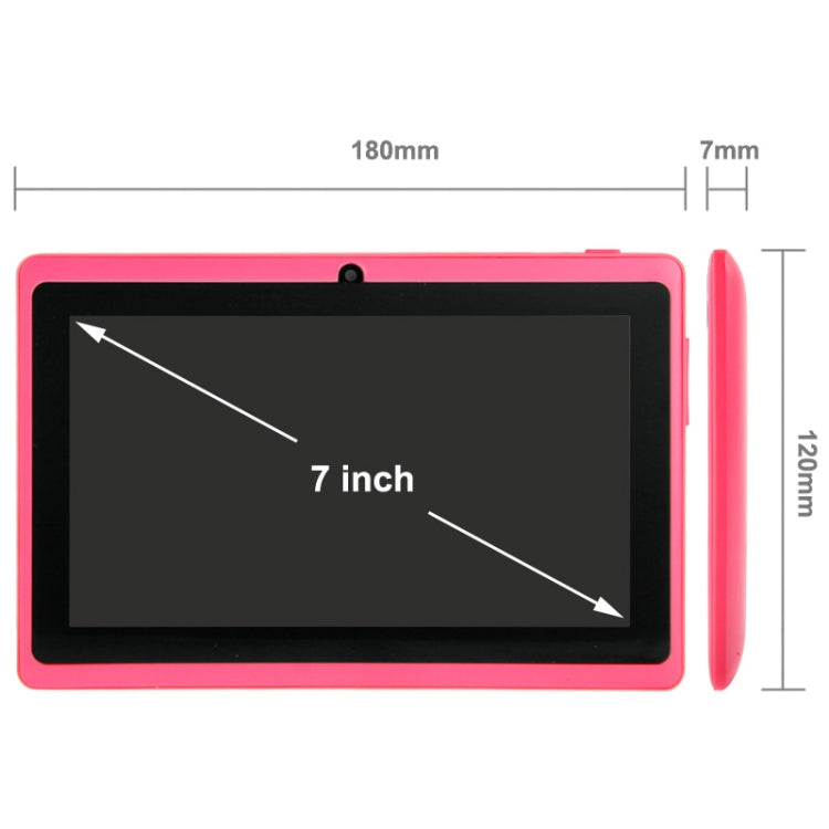 7.0 inch Tablet PC, 512MB+4GB, Android 4.2.2, 360 Degrees Menu Rotation, Allwinner A33 Quad-core, Bluetooth, WiFi(Magenta) - 7.0-8.0 inch by PMC Jewellery | Online Shopping South Africa | PMC Jewellery