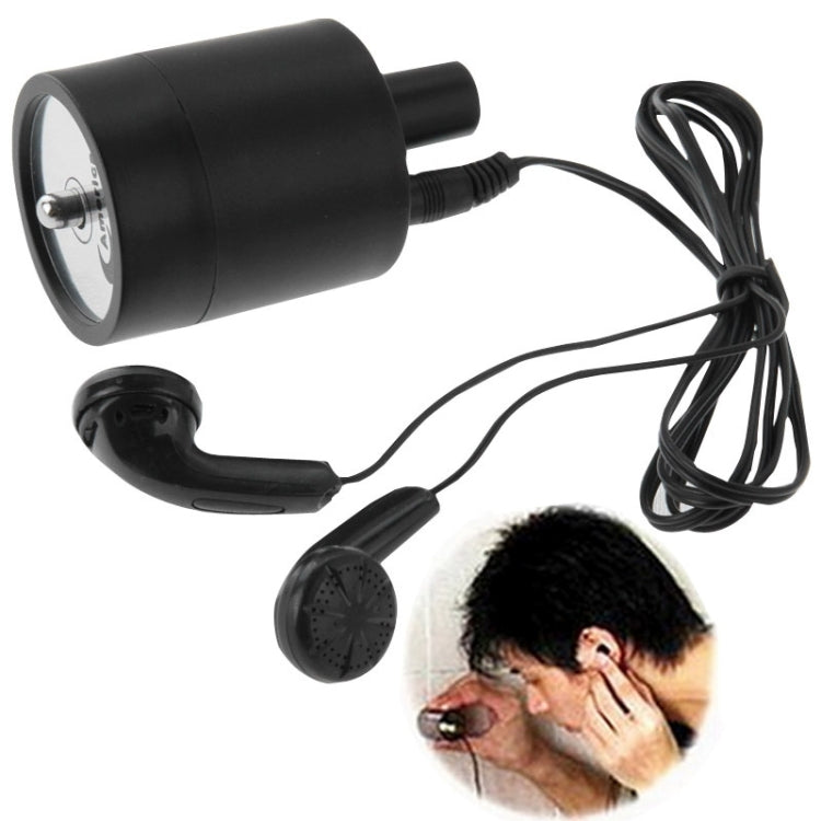 Powerful Audio Wiretap Listen Device Fold Ear Amplifier Wall Door Eavesdropping Surveillance with Earphone(Black) - free shipping - PMC TechLife - Order now!