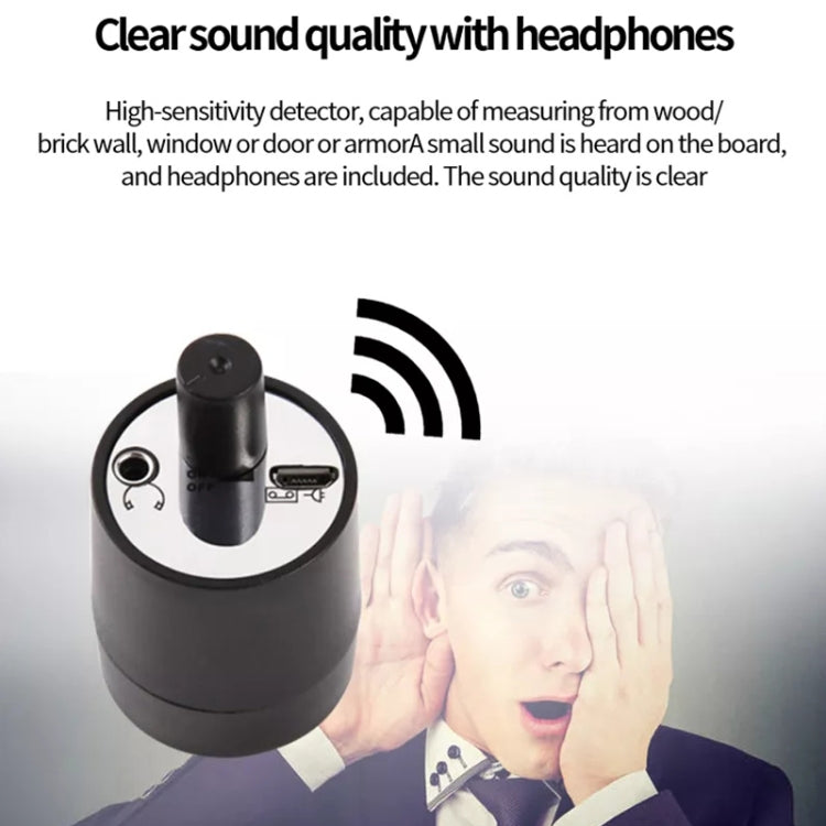 Powerful Audio Wiretap Listen Device Fold Ear Amplifier Wall Door Eavesdropping Surveillance with Earphone(Black) - free shipping - PMC TechLife - Order now!